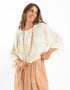 Short top with 3/4 wide sleeves